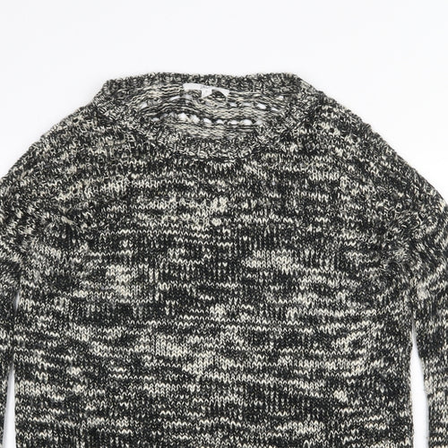 JACK Womens Black Round Neck Acrylic Pullover Jumper Size S