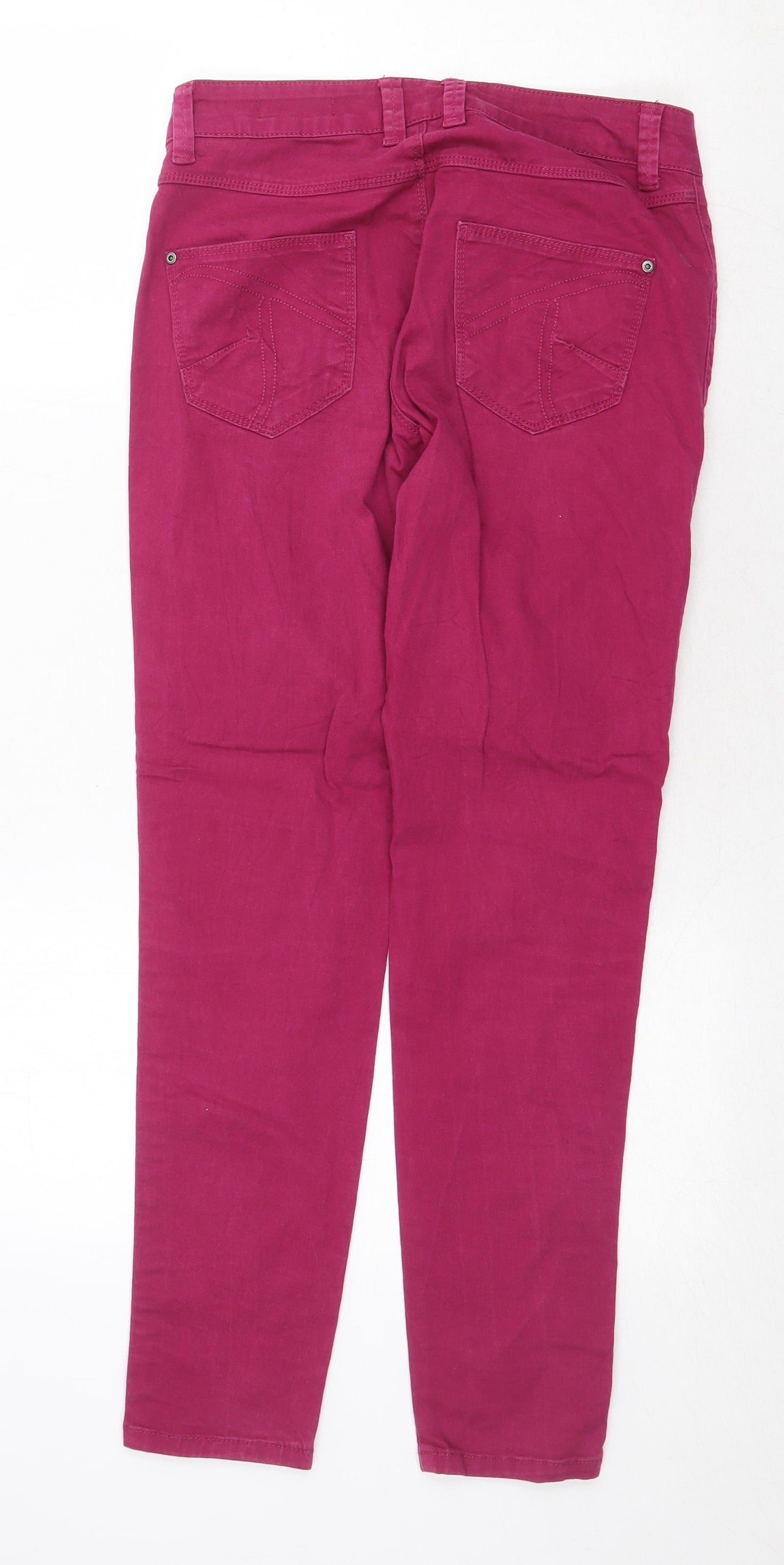Marks and Spencer Womens Purple Cotton Skinny Jeans Size 10 Regular Zip