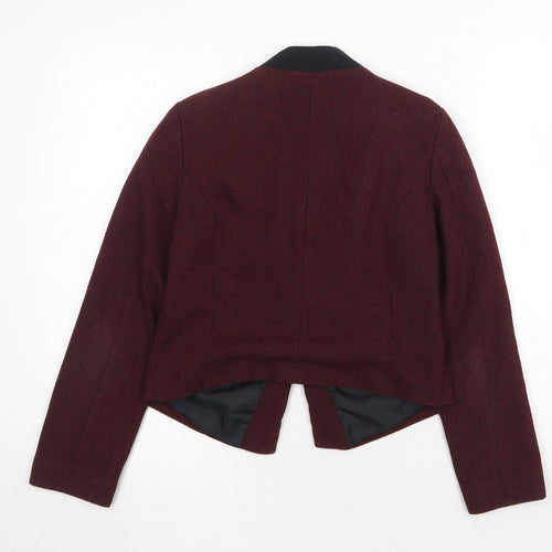 Nam & Co. Womens Red Geometric Jacket Blazer Size 10