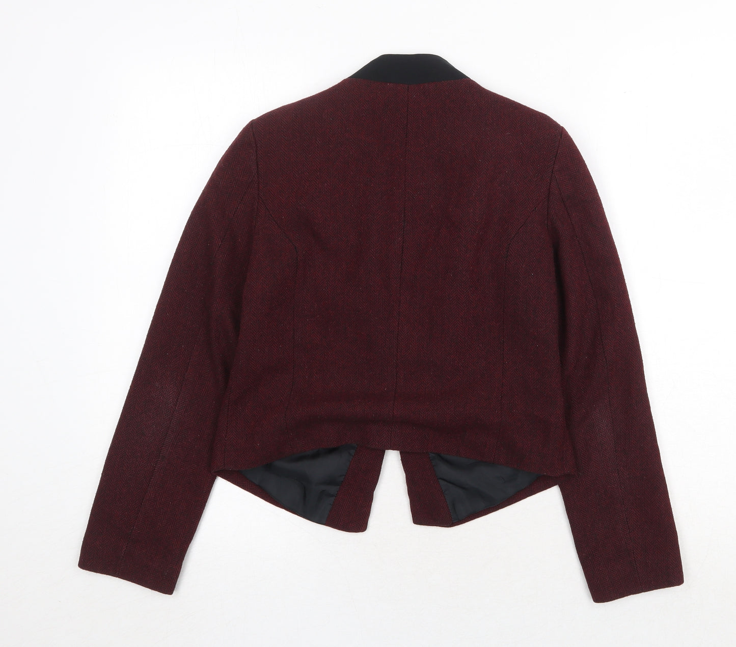 Nam & Co. Womens Red Geometric Jacket Blazer Size 10