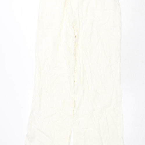 cathie Womens Ivory Linen Trousers Size XL Regular