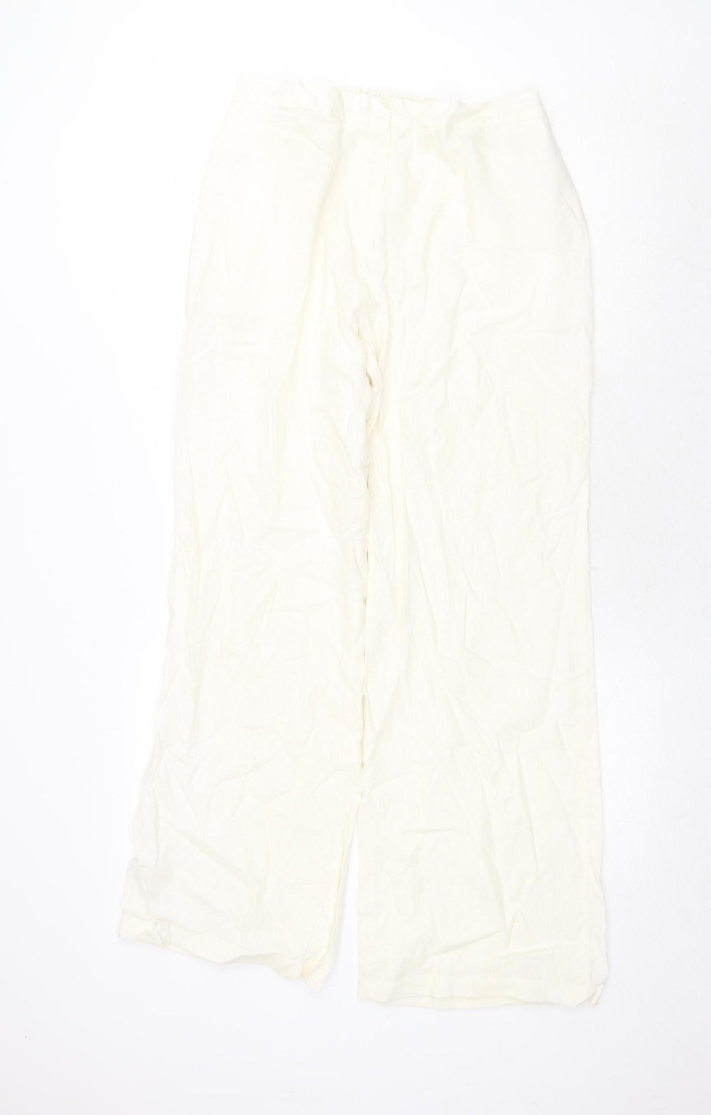 cathie Womens Ivory Linen Trousers Size XL Regular