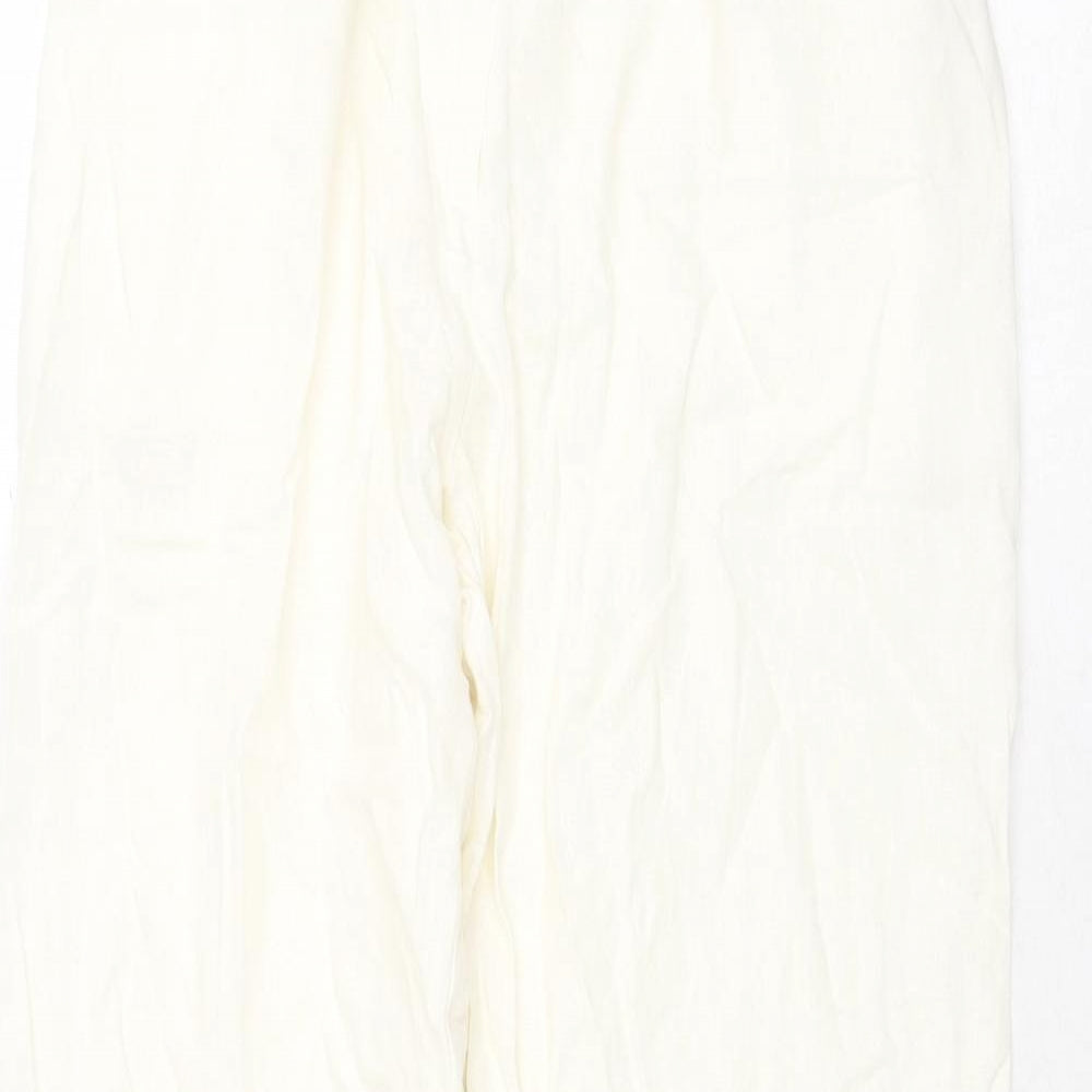 cathie Womens Ivory Linen Trousers Size XL Regular