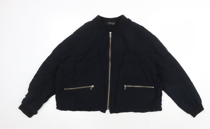 Topshop Womens Blue Jacket Size 8 Zip