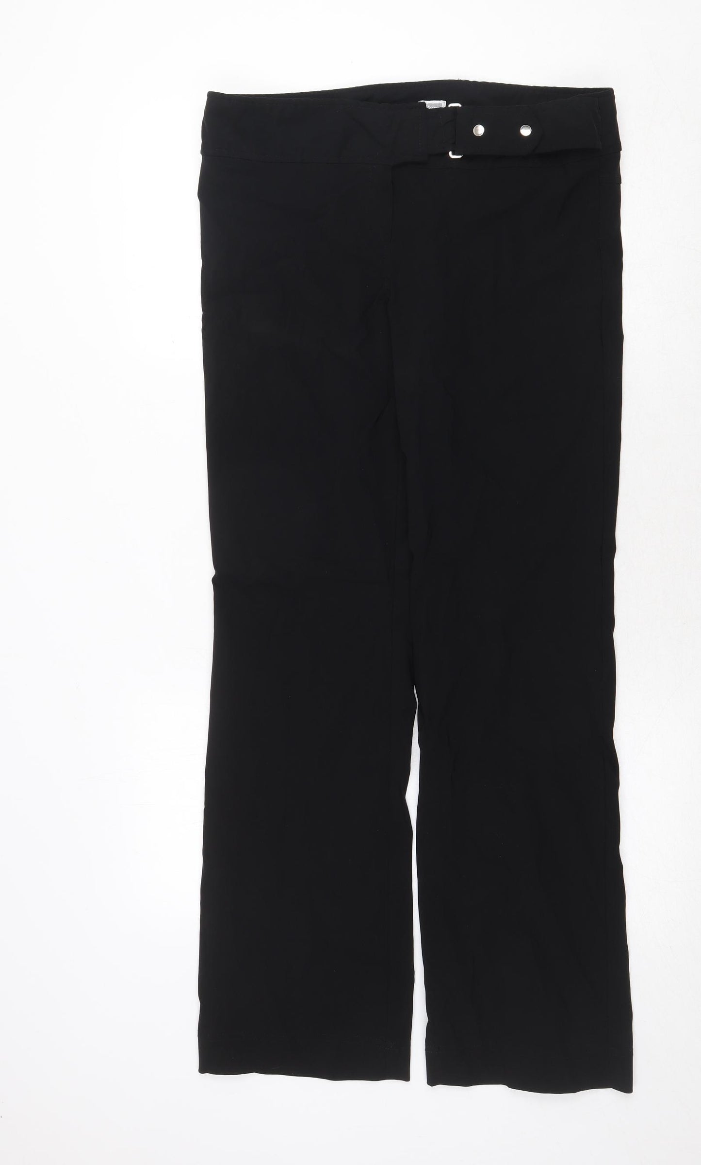 Etam Womens Black Viscose Dress Pants Trousers Size 16 Regular Zip