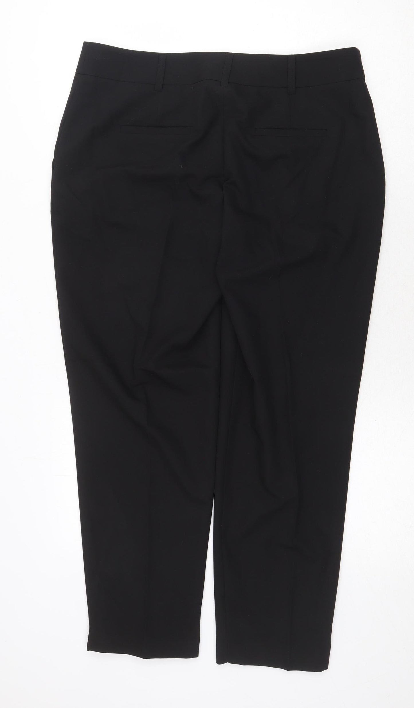 Dorothy Perkins Womens Black Polyester Chino Trousers Size 14 Regular Zip