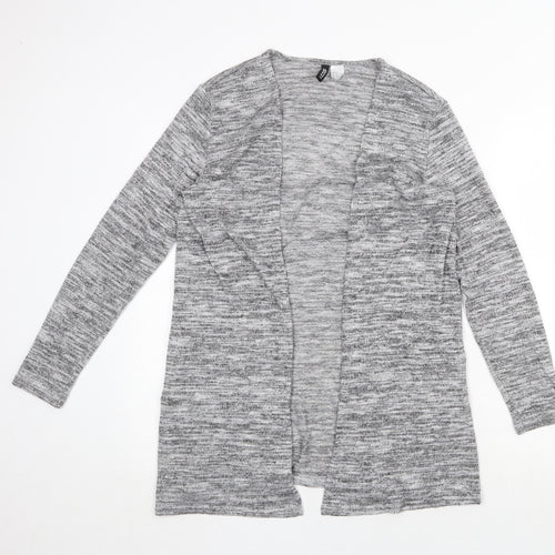 H&M Womens Grey V-Neck Polyester Cardigan Jumper Size M