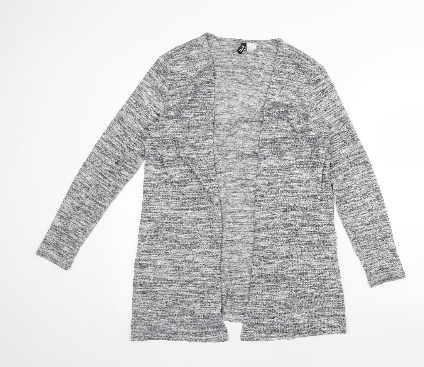 H&M Womens Grey V-Neck Polyester Cardigan Jumper Size M