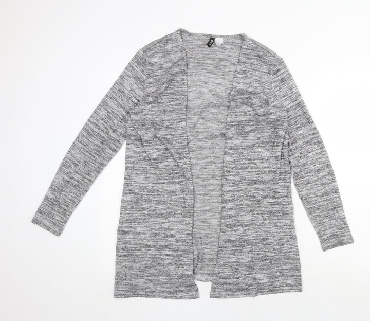 H&M Womens Grey V-Neck Polyester Cardigan Jumper Size M