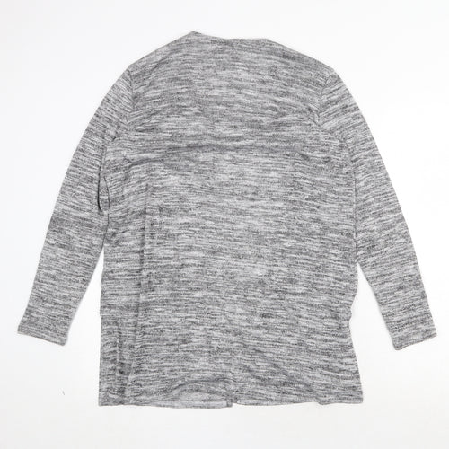 H&M Womens Grey V-Neck Polyester Cardigan Jumper Size M