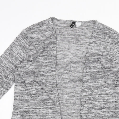H&M Womens Grey V-Neck Polyester Cardigan Jumper Size M