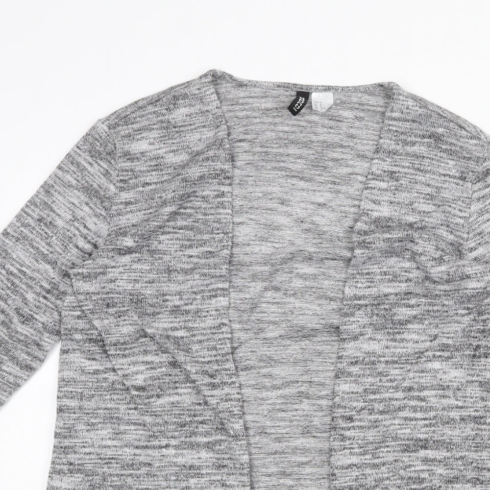 H&M Womens Grey V-Neck Polyester Cardigan Jumper Size M