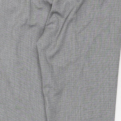 Marks and Spencer Womens Grey Polyester Trousers Size 18 Regular Zip - Tie Belt Detail