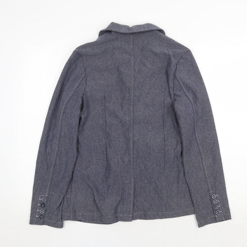 Gaudi Womens Blue Geometric Jacket Blazer Size 16 Button