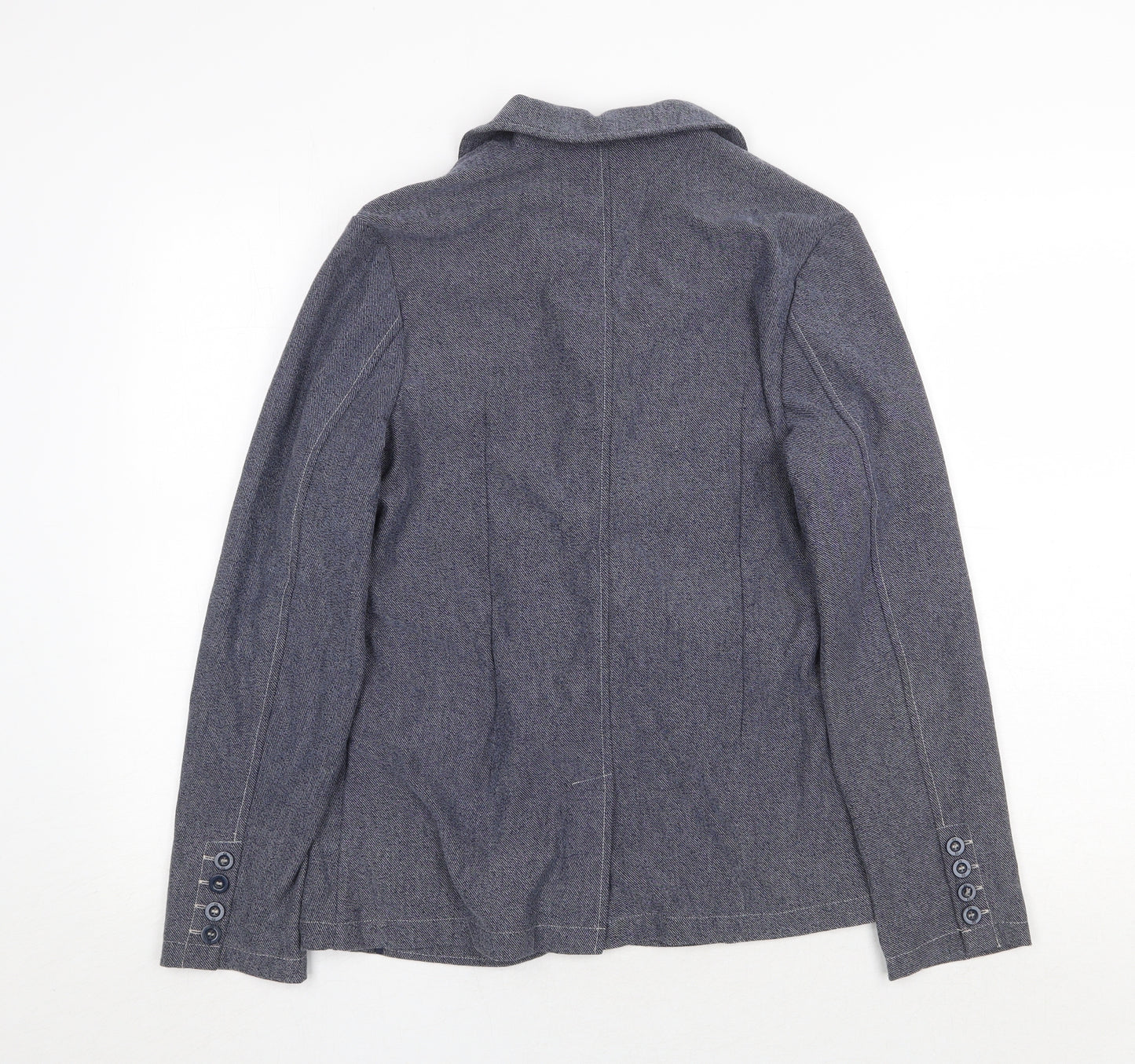 Gaudi Womens Blue Geometric Jacket Blazer Size 16 Button