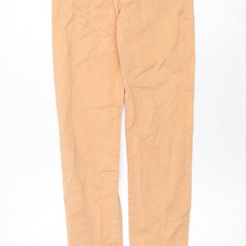 7 For All Mankind Womens Orange Cotton Skinny Jeans Size 26 in Regular Zip
