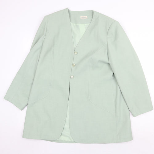 Isabelle Womens Green Jacket Blazer Size 18 Button