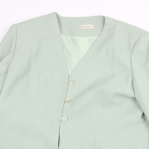 Isabelle Womens Green Jacket Blazer Size 18 Button