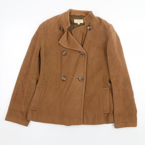 Marks and Spencer Womens Brown Jacket Size 12 Button