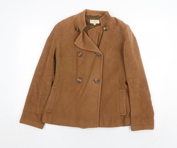 Marks and Spencer Womens Brown Jacket Size 12 Button