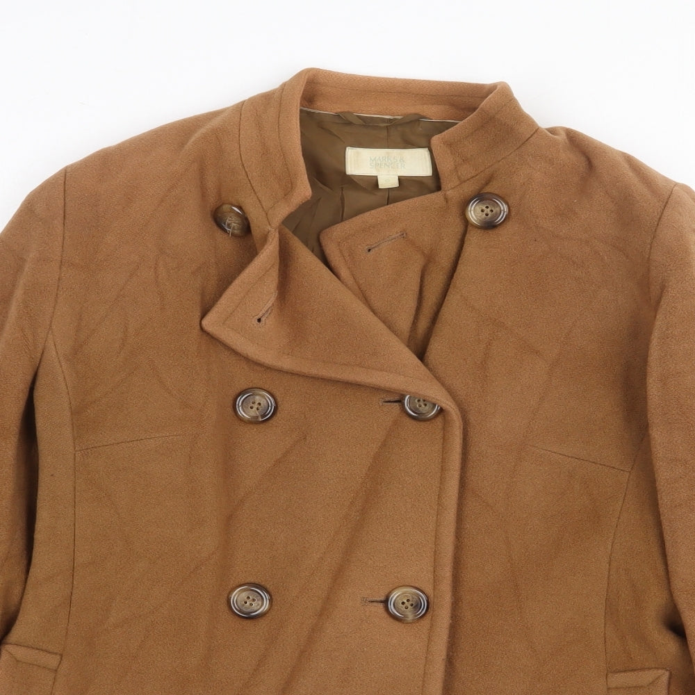 Marks and Spencer Womens Brown Jacket Size 12 Button