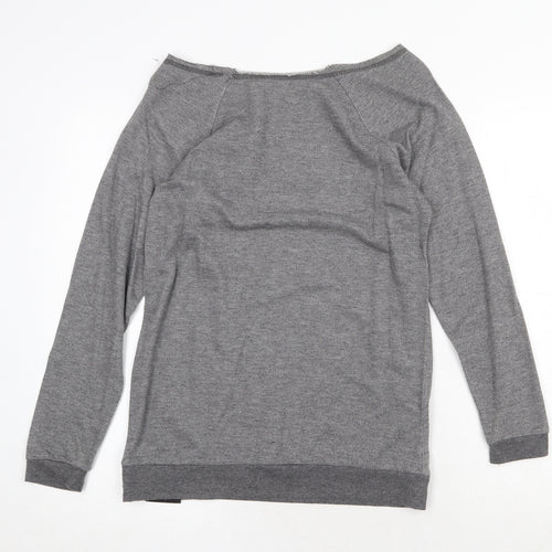 Pineapple Womens Grey Boat Neck Cotton Pullover Jumper Size XS