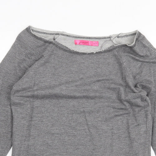 Pineapple Womens Grey Boat Neck Cotton Pullover Jumper Size XS