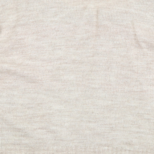 Apricot Womens Beige Round Neck Acrylic Pullover Jumper Size M - Robot