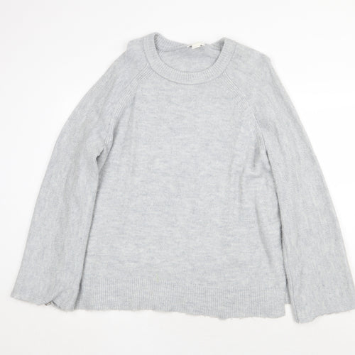 H&M Womens Grey Round Neck Acrylic Pullover Jumper Size L