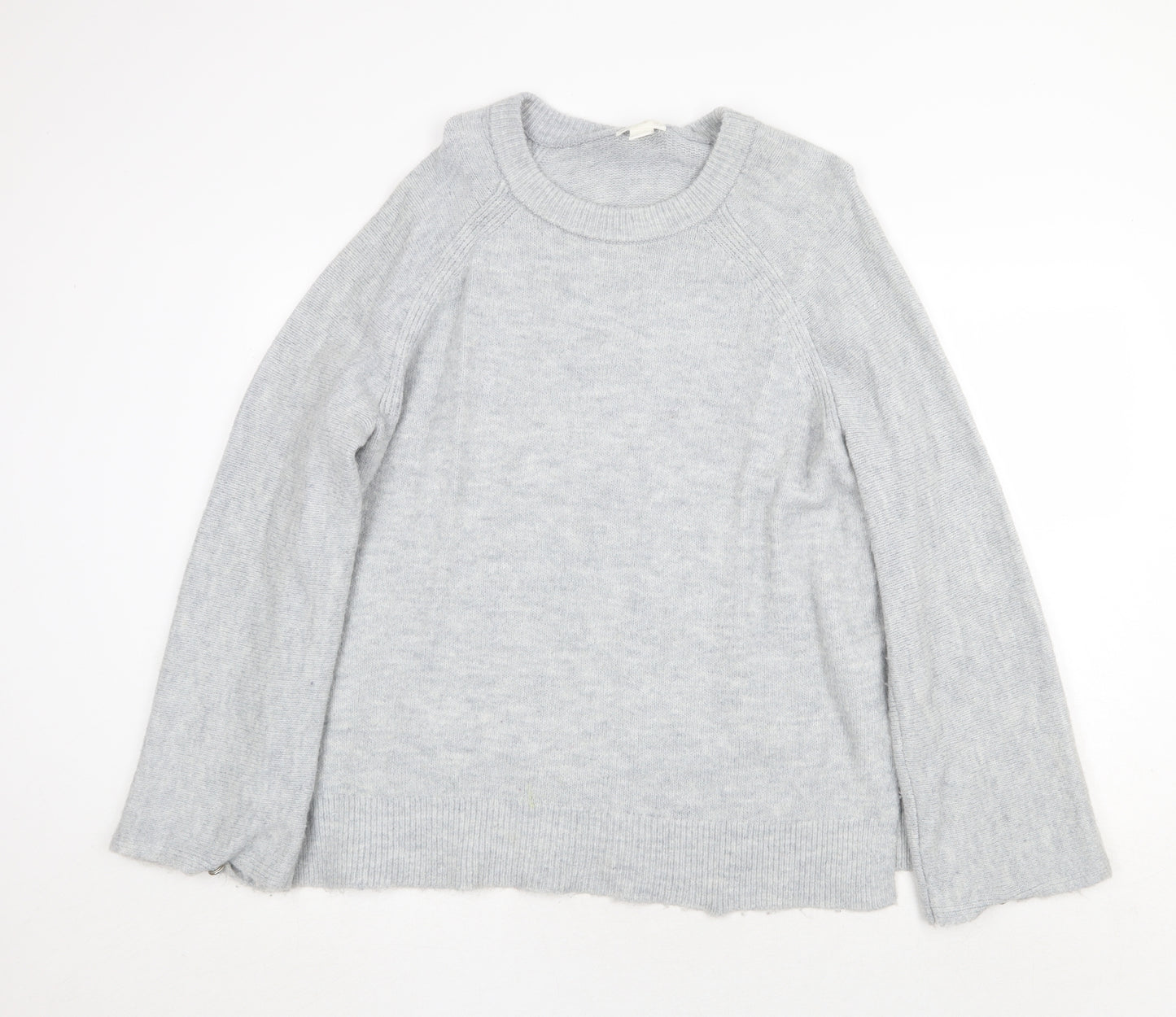 H&M Womens Grey Round Neck Acrylic Pullover Jumper Size L