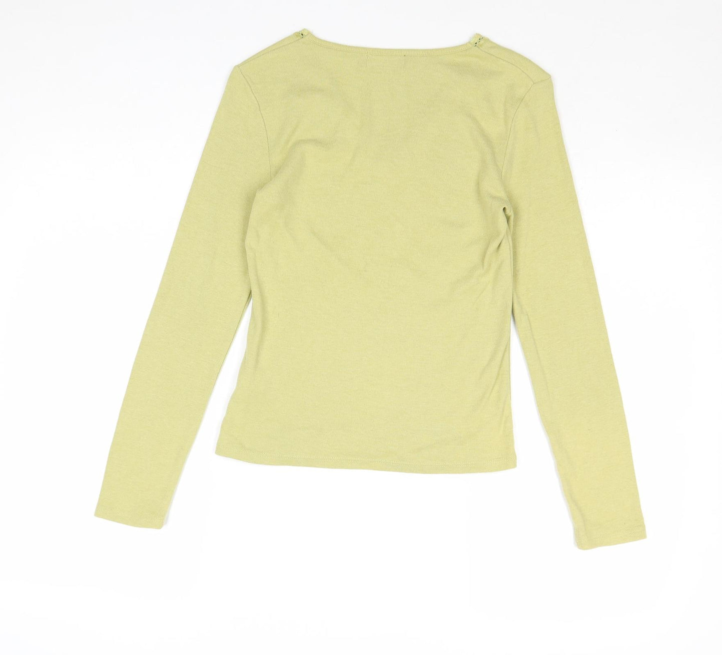 Principles Womens Green Cotton Basic T-Shirt Size 10 V-Neck