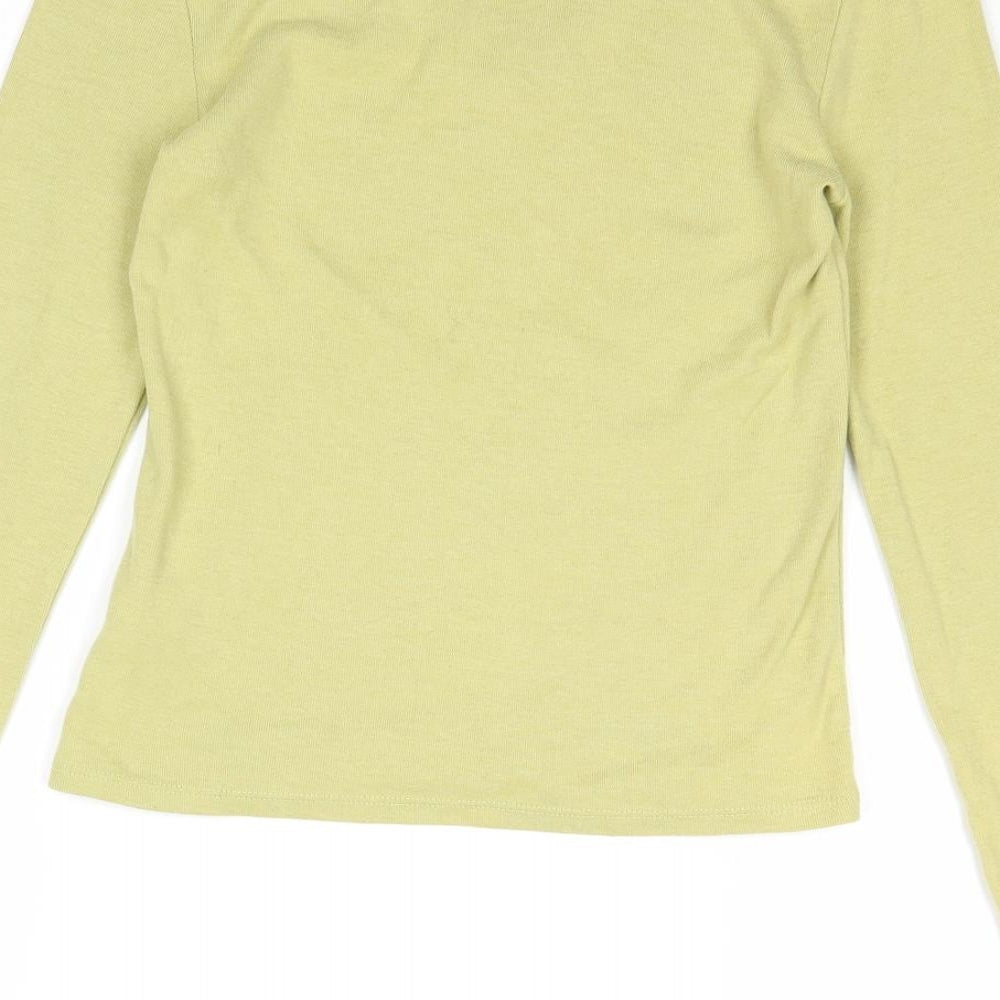 Principles Womens Green Cotton Basic T-Shirt Size 10 V-Neck