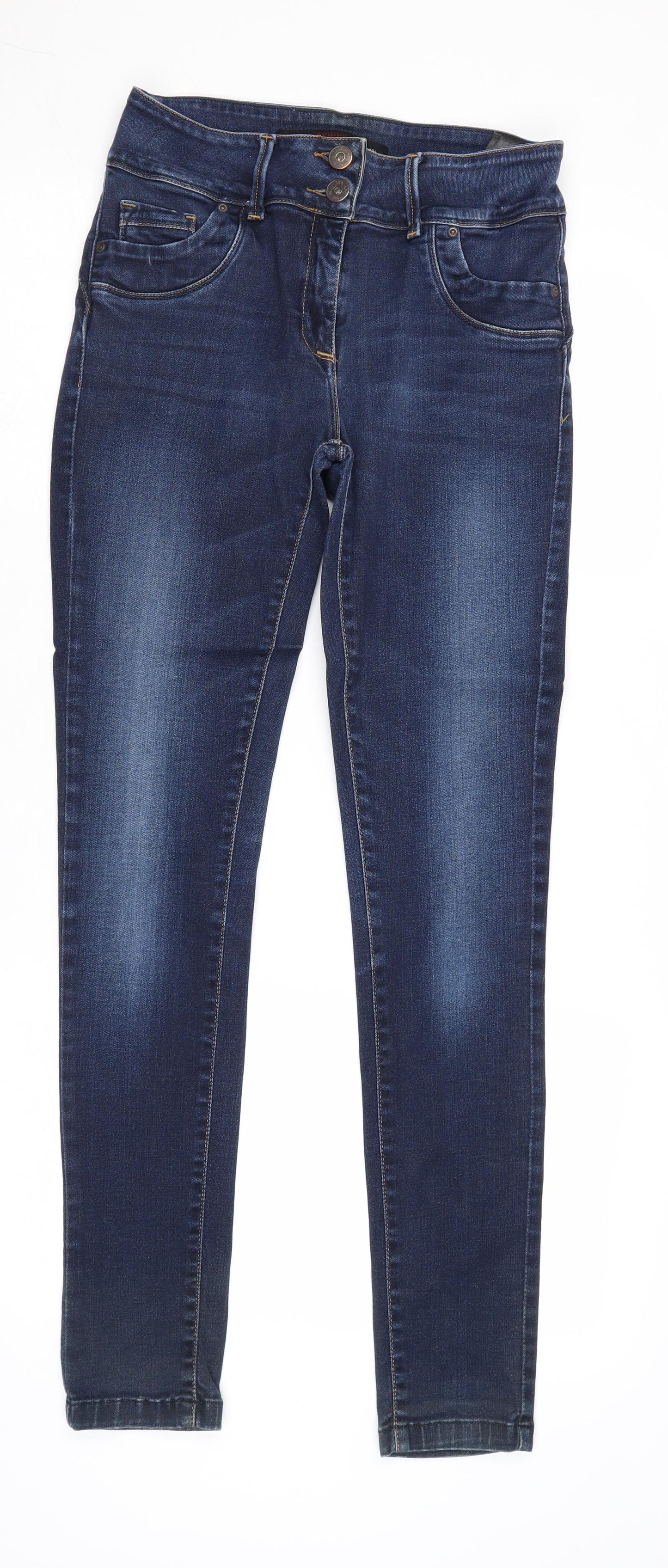 NEXT Womens Blue Cotton Skinny Jeans Size 10 Regular Zip