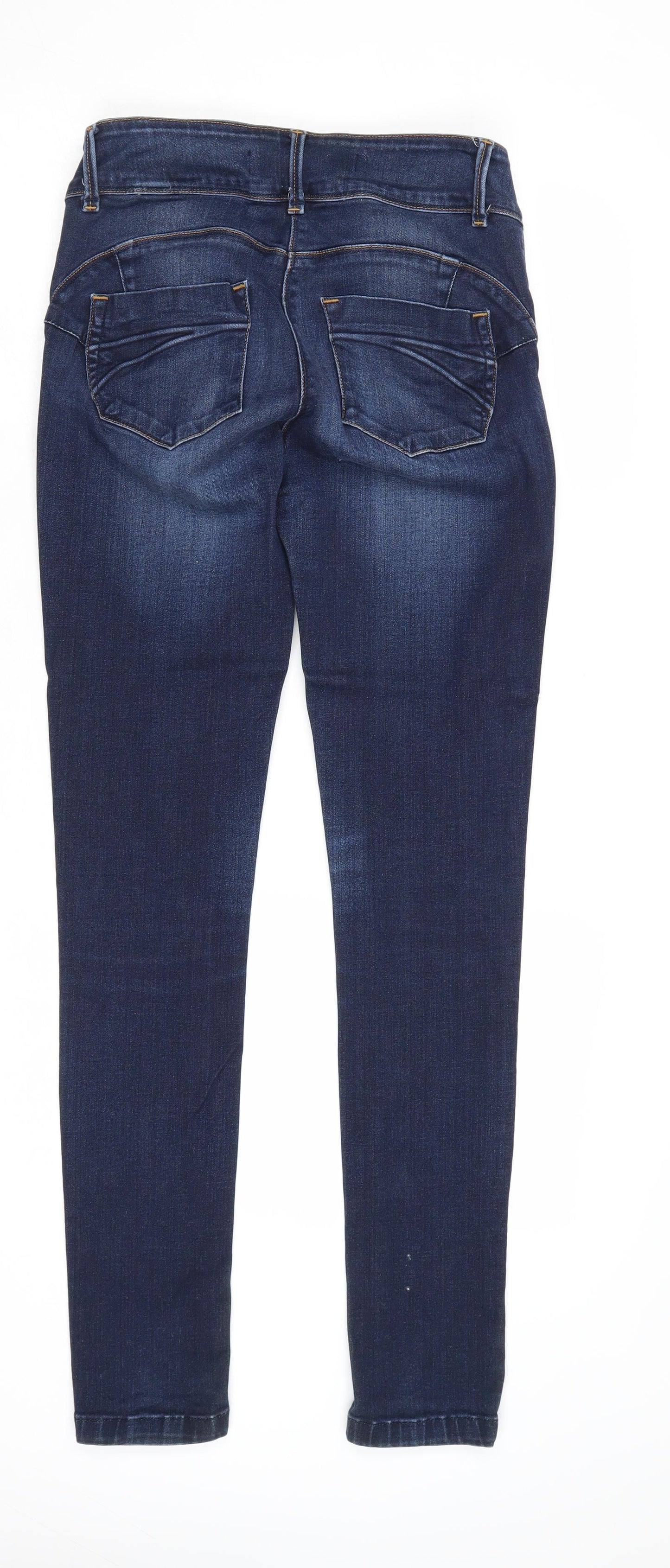 NEXT Womens Blue Cotton Skinny Jeans Size 10 Regular Zip