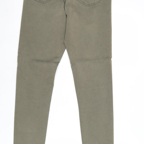 H&M Womens Green Cotton Skinny Jeans Size 28 in Regular Zip