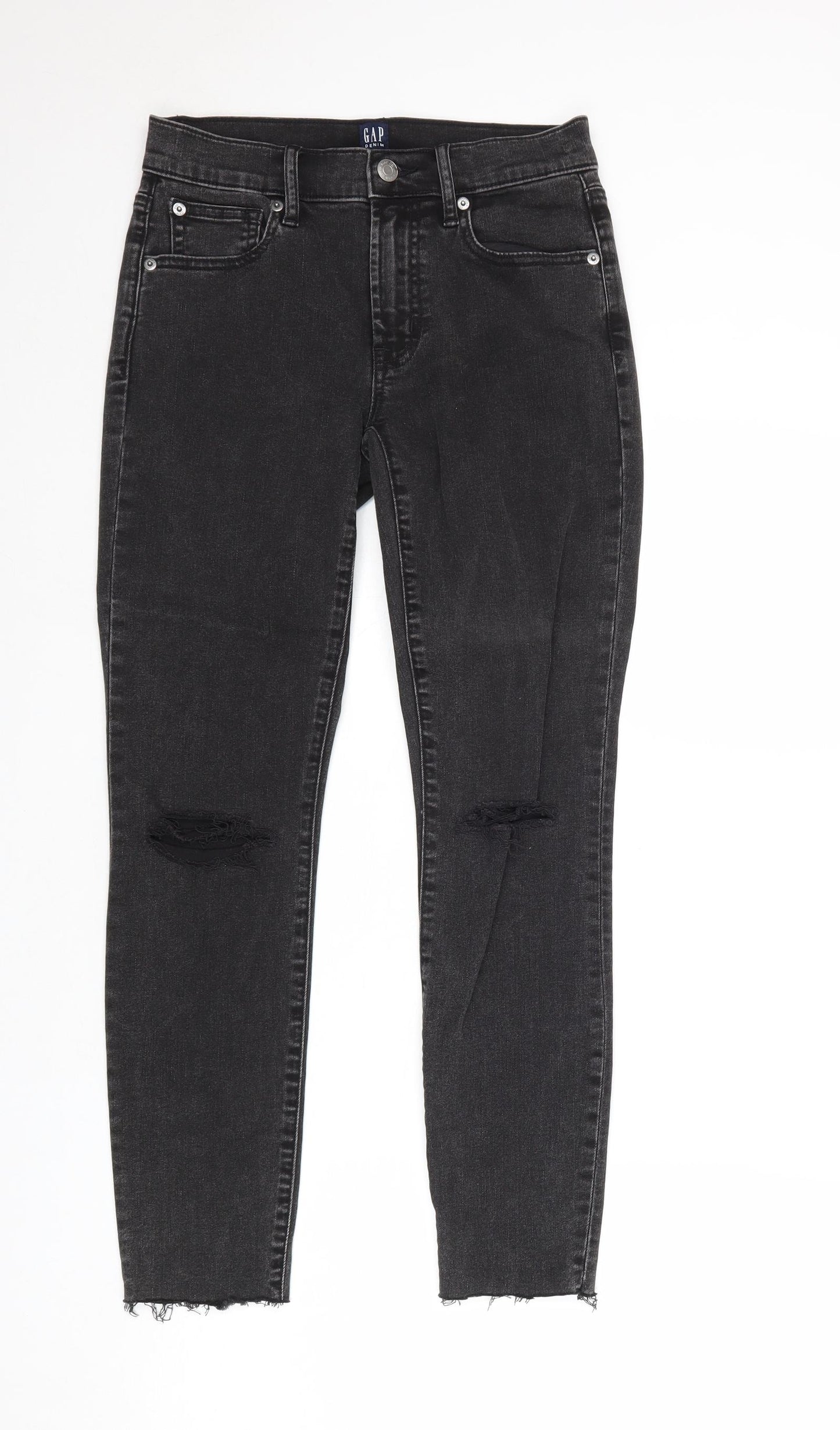 Gap Womens Black Cotton Skinny Jeans Size 26 in Regular Zip