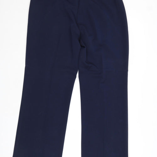 Wardrobe Essentials Womens Blue Polyester Trousers Size 14 Regular Zip