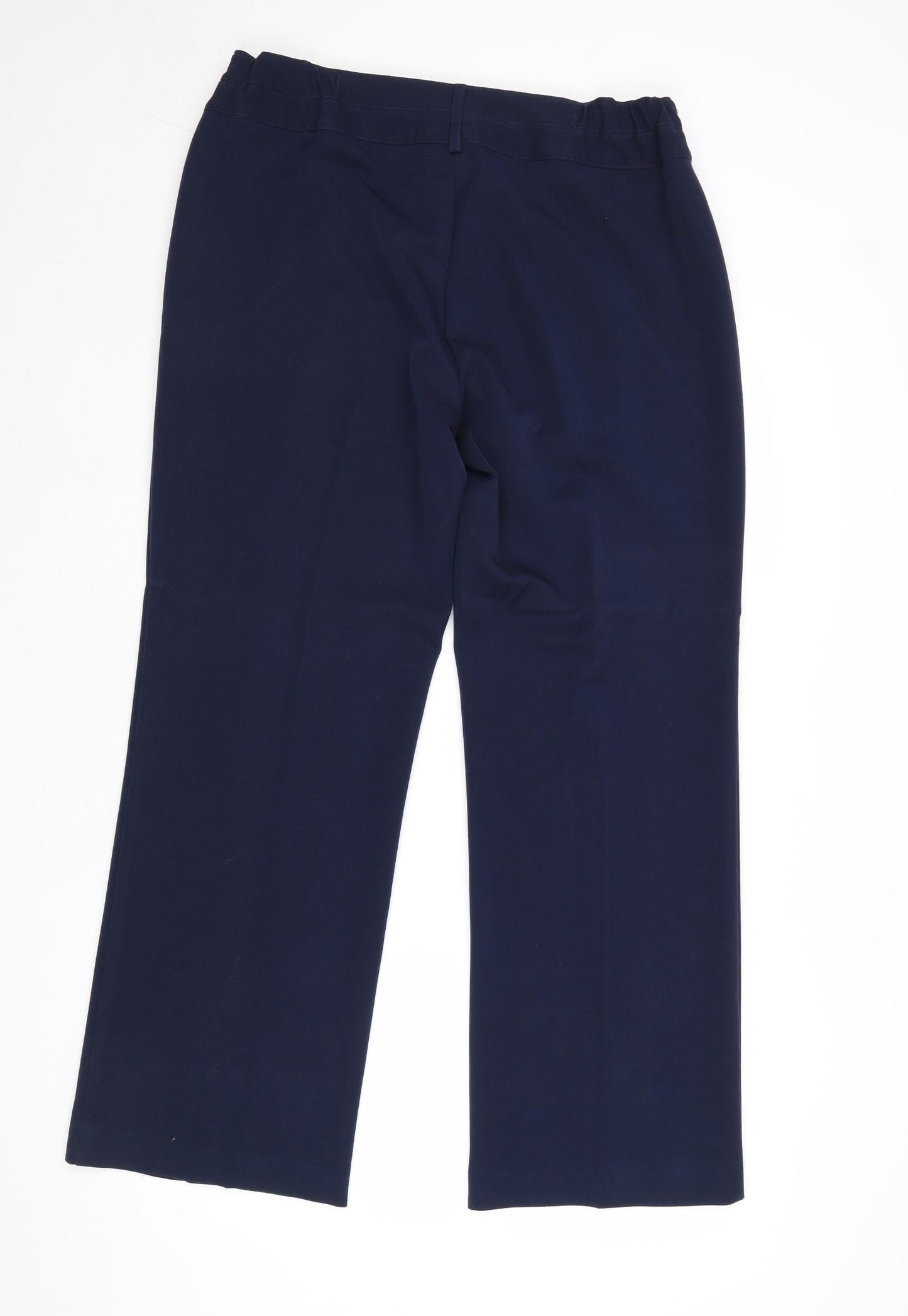 Wardrobe Essentials Womens Blue Polyester Trousers Size 14 Regular Zip