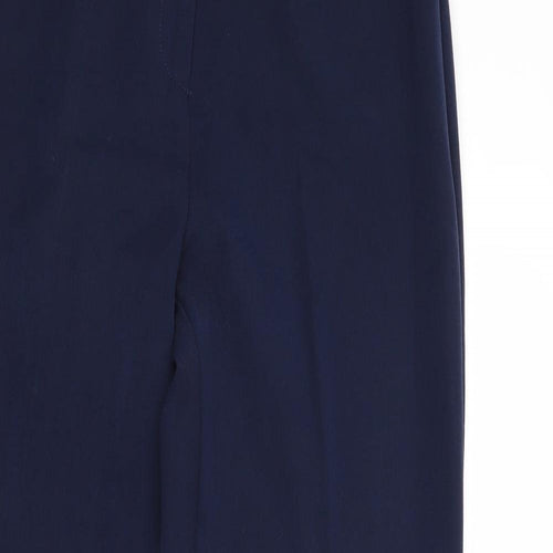 Wardrobe Essentials Womens Blue Polyester Trousers Size 14 Regular Zip