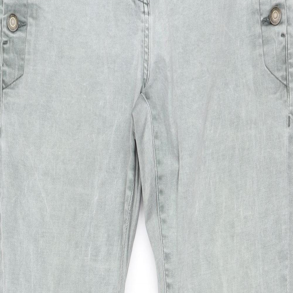 NEXT Womens Grey Cotton Skinny Jeans Size 12 Regular Zip
