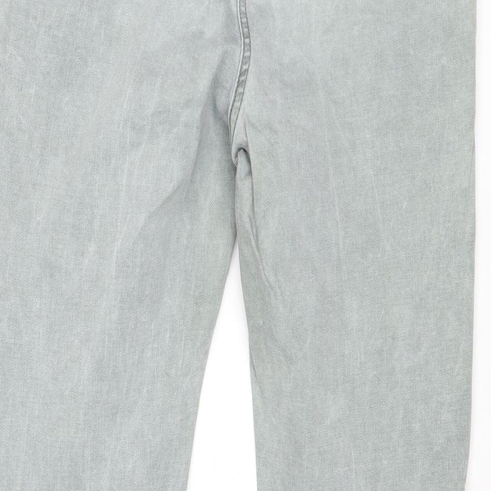 NEXT Womens Grey Cotton Skinny Jeans Size 12 Regular Zip