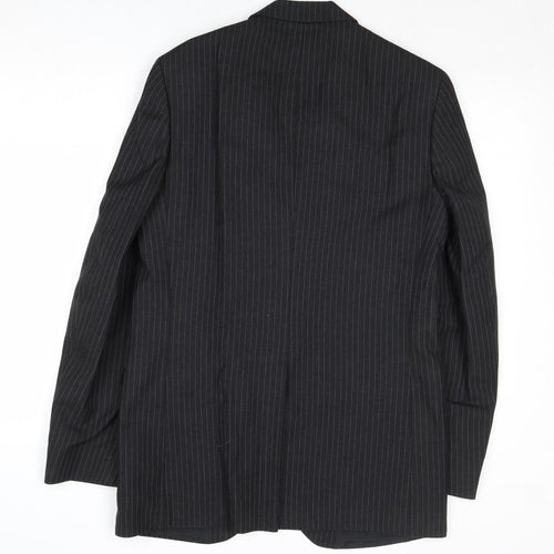 Dunn & Co Mens Grey Striped Wool Jacket Suit Jacket Size 38 Regular