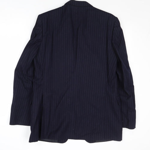 Mr Harry Mens Blue Striped Wool Jacket Suit Jacket Size 40 Regular
