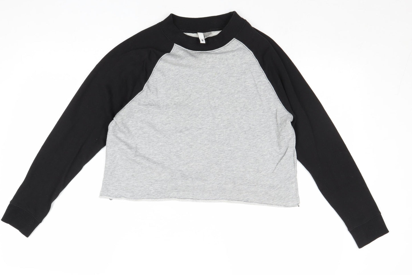 Divided by H&M Womens Grey Geometric Polyester Basic T-Shirt Size S Round Neck