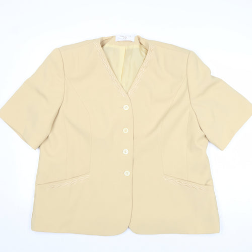 Bonmarché Womens Yellow Jacket Blazer Size 22 Button