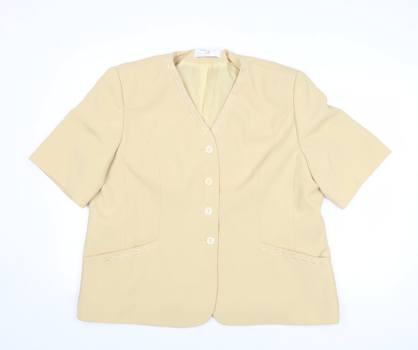 Bonmarché Womens Yellow Jacket Blazer Size 22 Button
