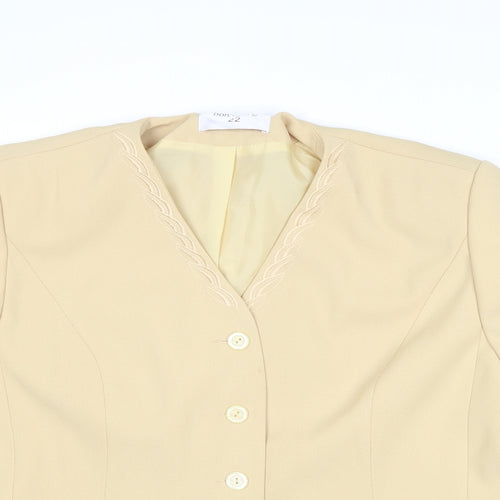 Bonmarché Womens Yellow Jacket Blazer Size 22 Button