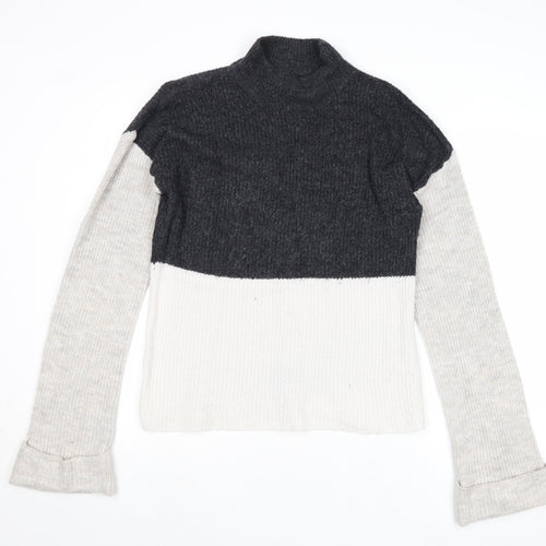 Missguided Womens Grey Round Neck Acrylic Pullover Jumper Size 8