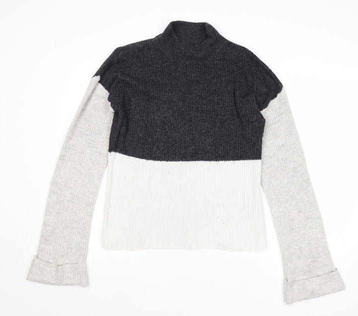 Missguided Womens Grey Round Neck Acrylic Pullover Jumper Size 8