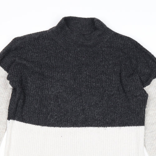 Missguided Womens Grey Round Neck Acrylic Pullover Jumper Size 8